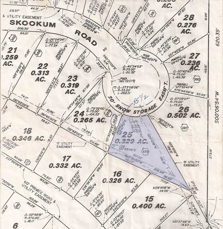 Subdivision plat for lot in Lakeside for sale